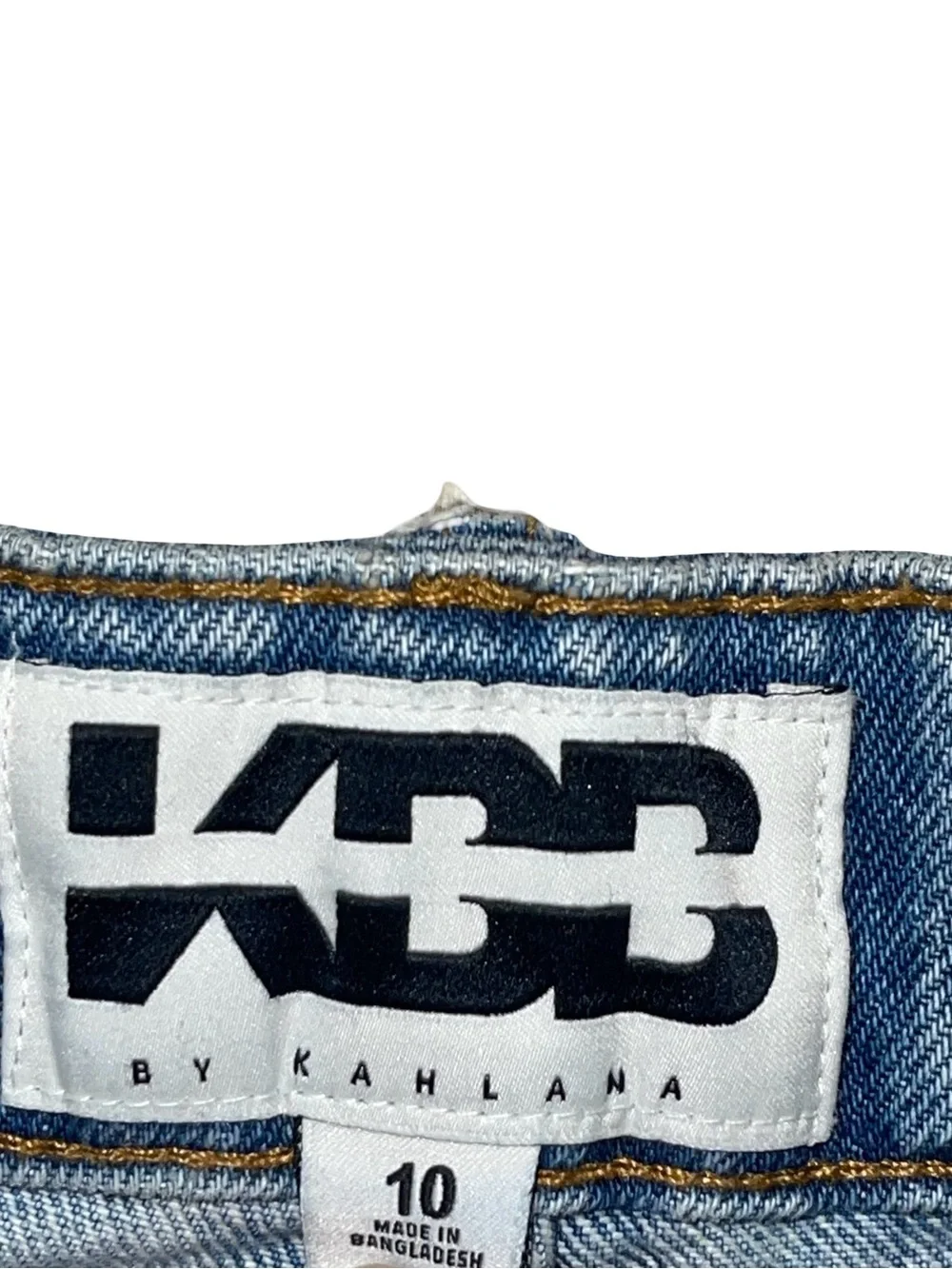 NWT KBB by KAHLANA The Dylan Jean Crossover Asymmetric Waist Light Wash